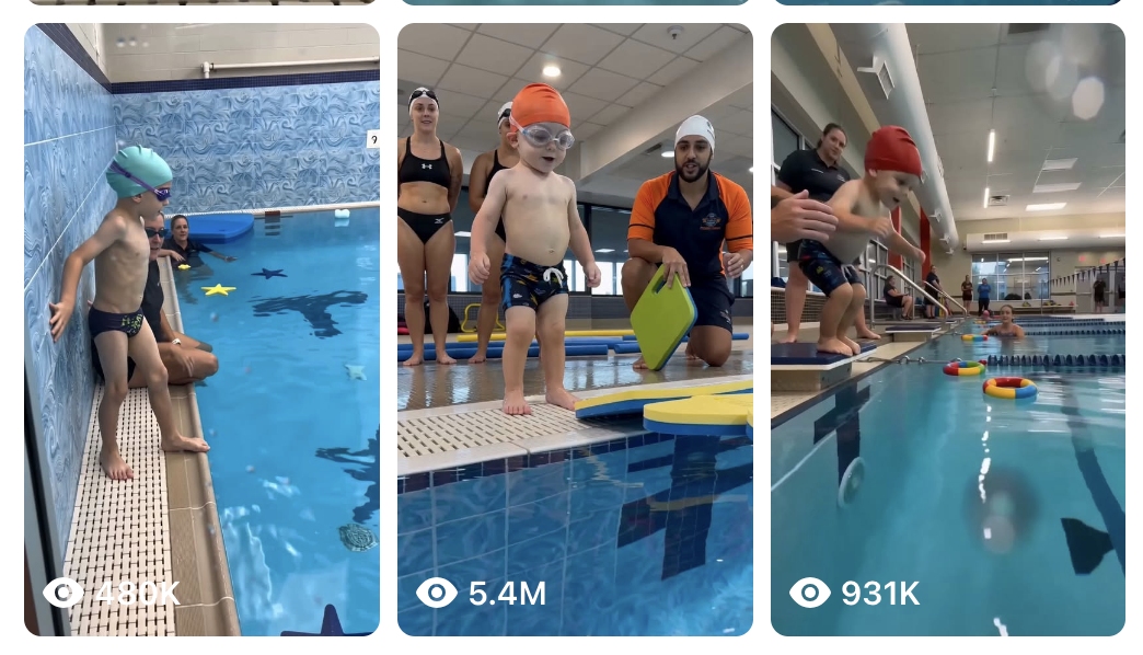 TODDLER SWIM COURAGE & UNDERWATER ACHIEVEMENT VIDEO SYSTEM MASTER ROLE.