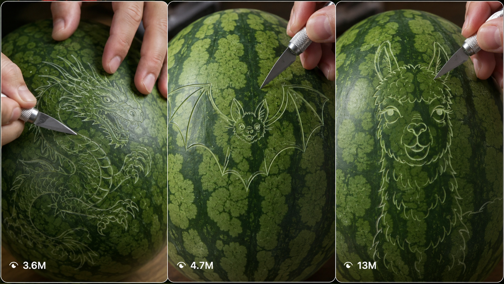 WATERMELON CARVING TRANSFORMATION VIDEO SYSTEM.....