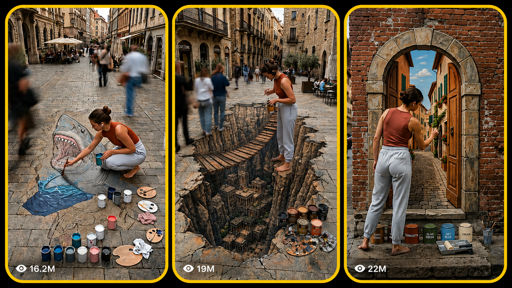 VIRAL 3D STREET-ART OPTICAL ILLUSION TIMELAPSE SYSTEM......