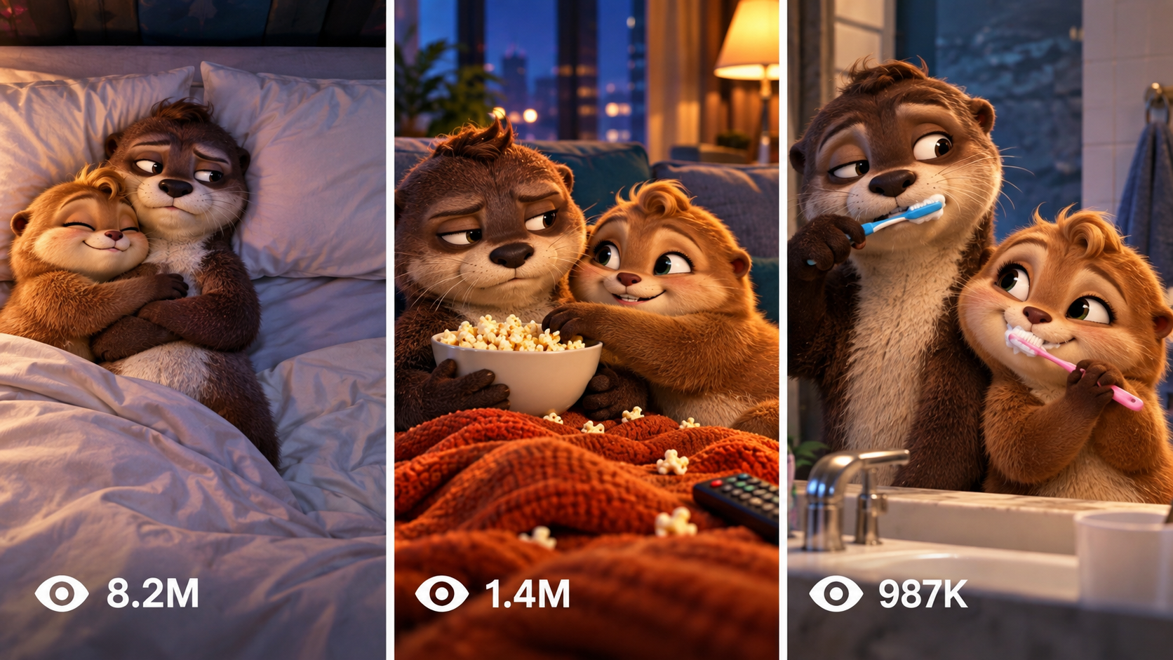 COZY OTTER COUPLE MICRO-COMEDY CINEMATIC 3D......